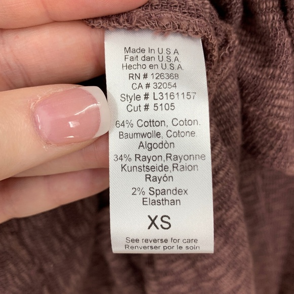 Anthropologie Left Of Center Bias Cut Babydoll Slub Knit Top Sz XS - Picture 6 of 9